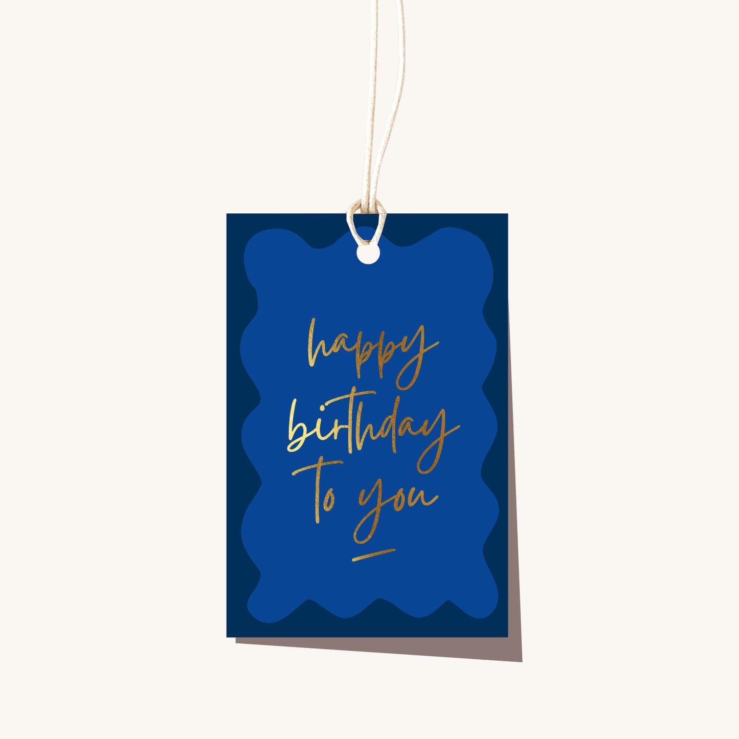 Wavy Birthday Midnight Gift Tag