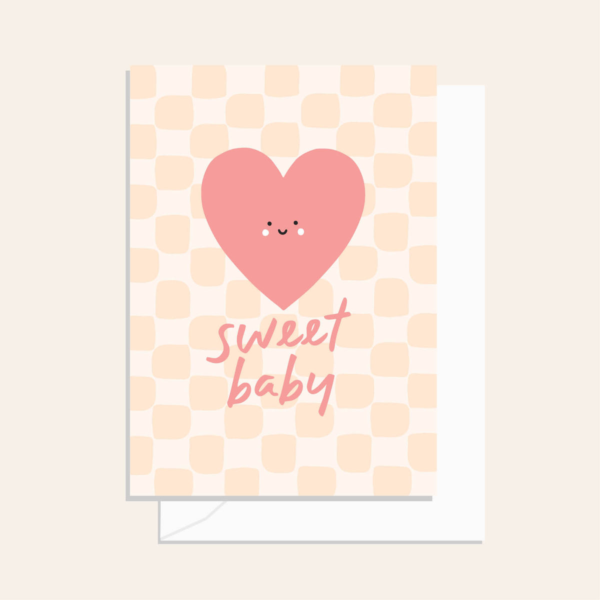 Sweet Baby Check Heart Greeting Card