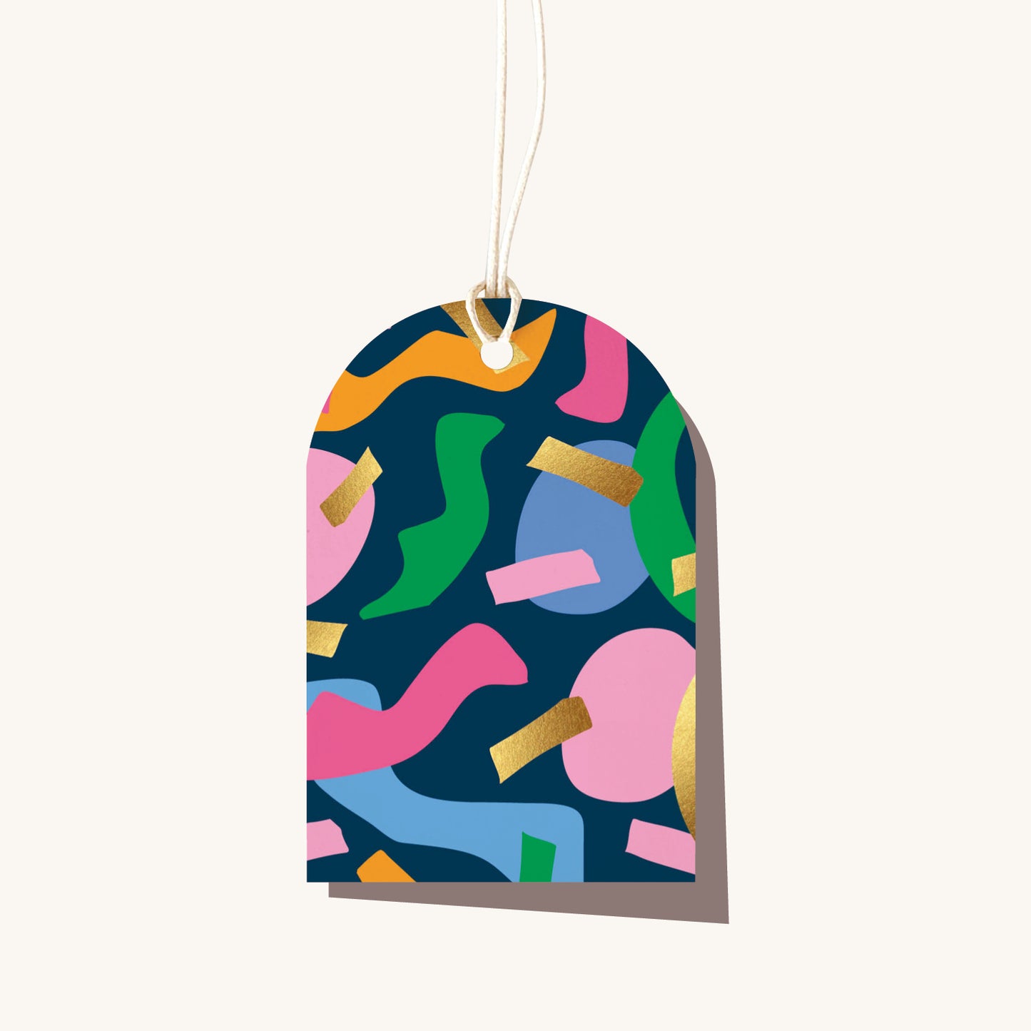 Neon Party Navy Gift Tag