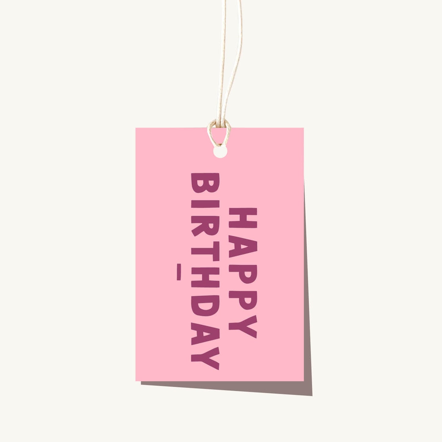 Happy Birthday Burgundy Tag