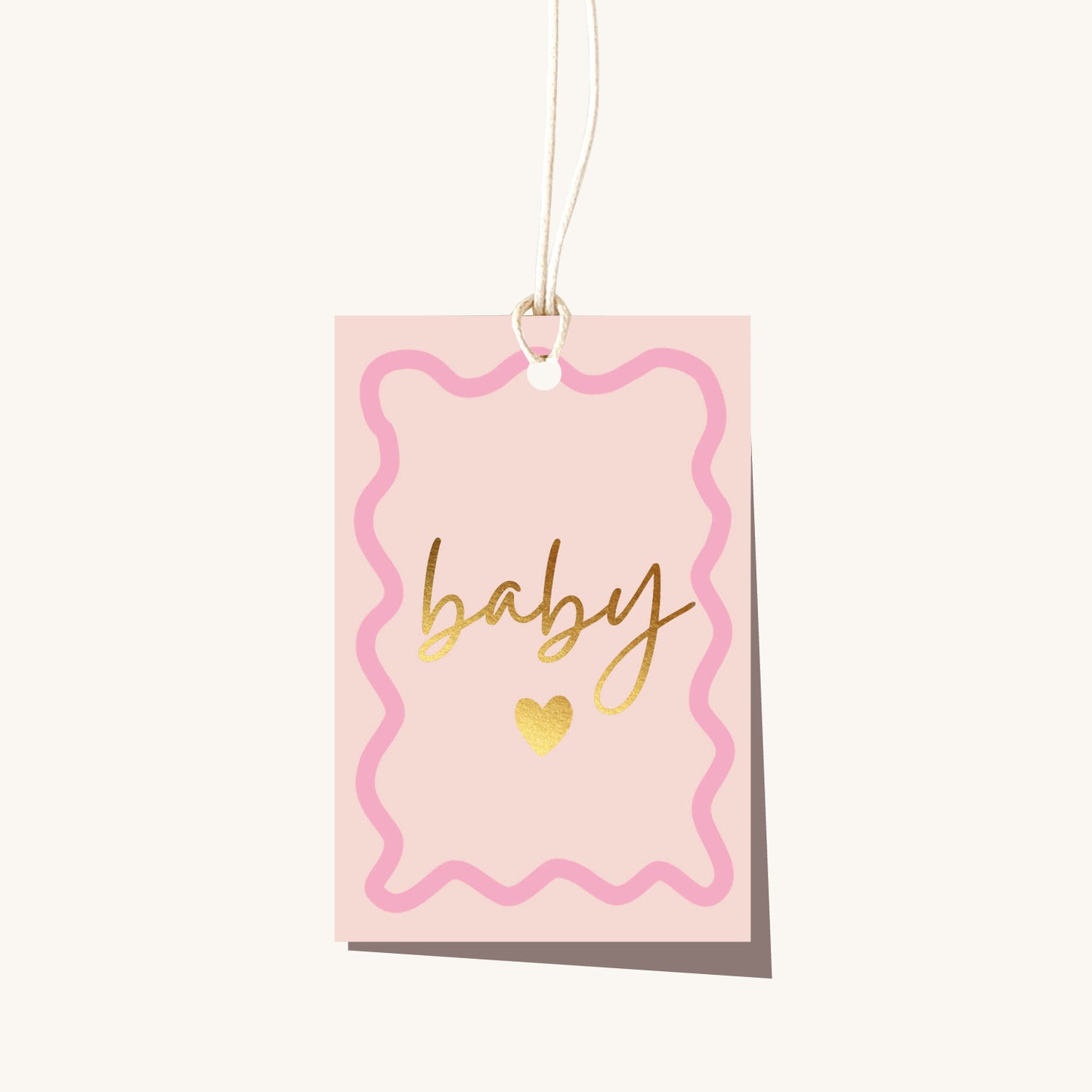 Baby Wavy Pink Gift Tag
