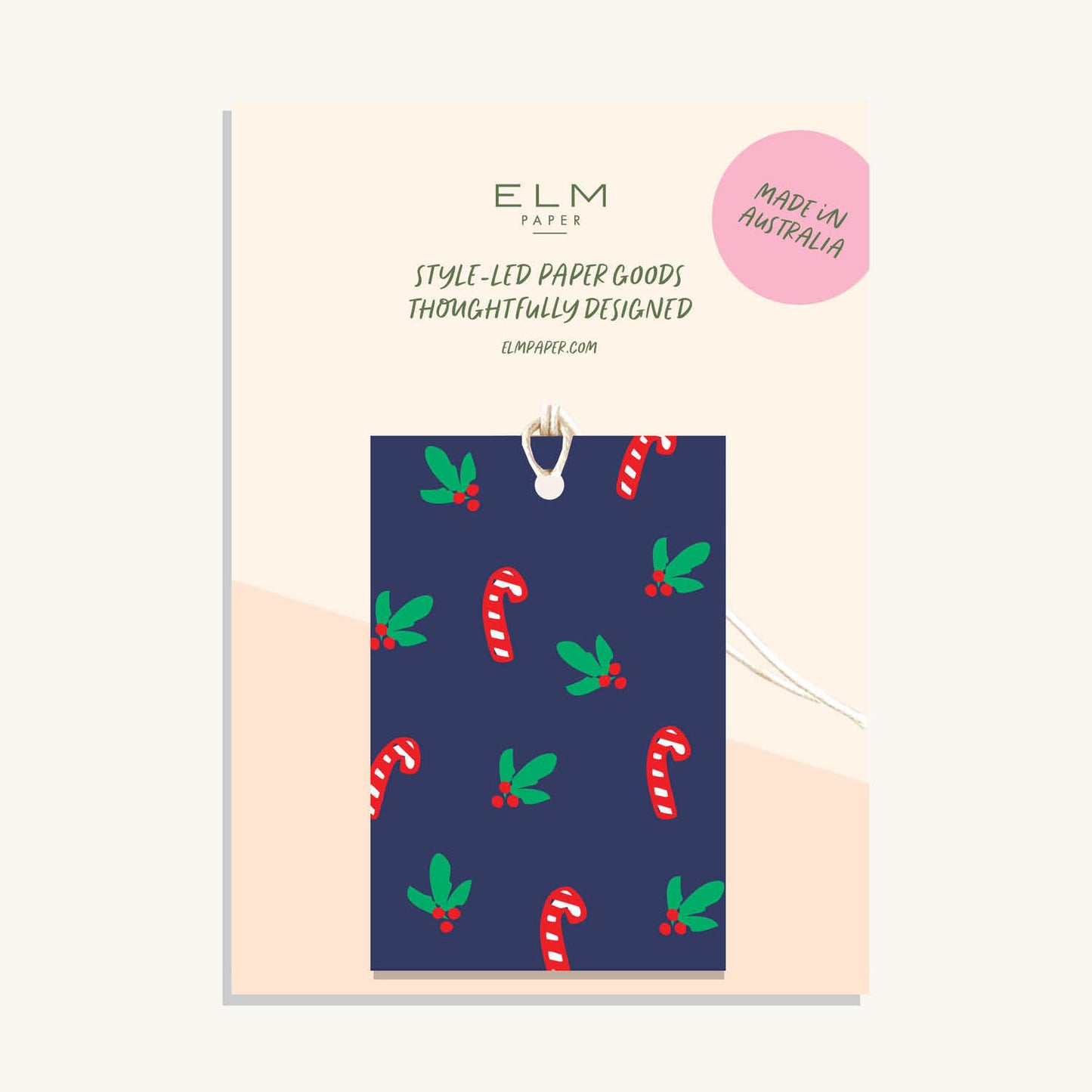 Pack of 6 Candy Cane Gift Tags