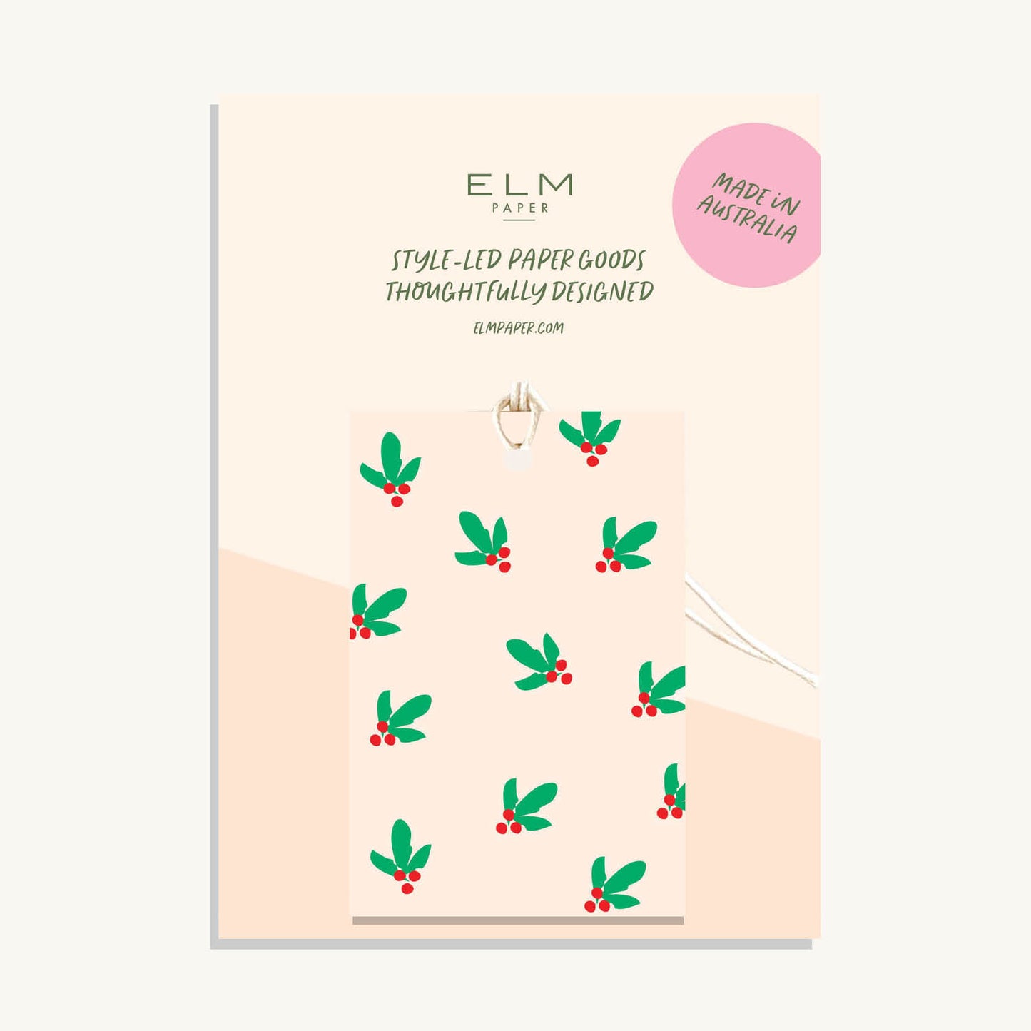 Pack of 6 Berry Leaves Gift Tags