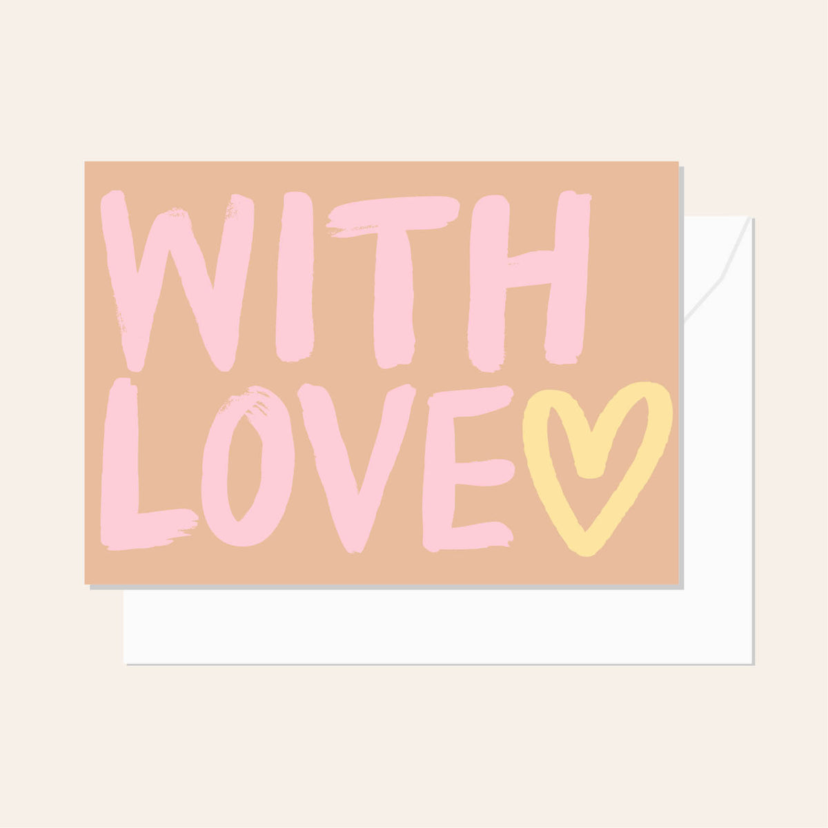 With Love Heart Latte Greeting Card