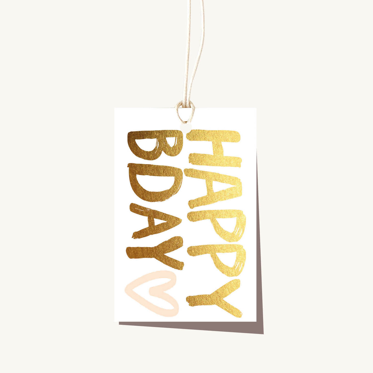 Happy Birthday Gold Foil Gift Tag
