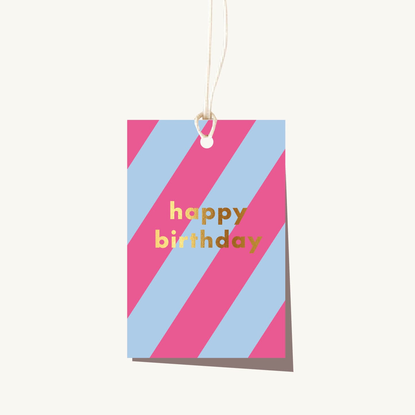 Stripe Neon Birthday Tag