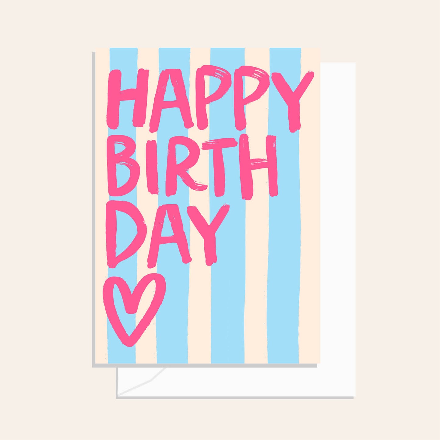 Brushy Birthday Blue Stripe Card