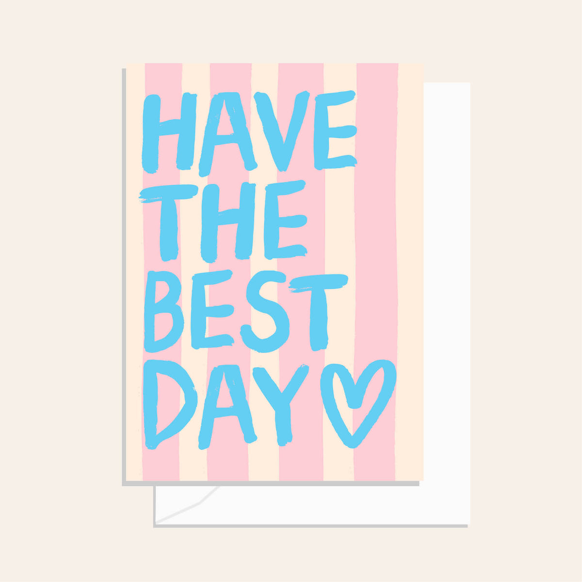 Brushy Best Day Stripe Greeting Card
