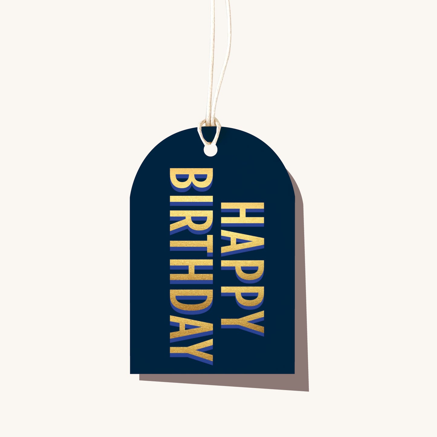 Happy Birthday Navy Gift Tag
