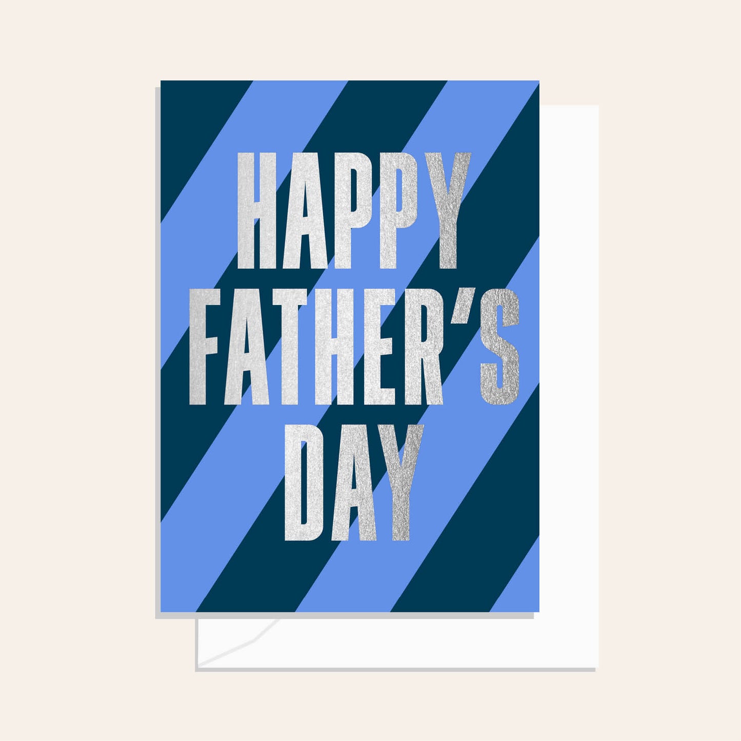 Silver Father's Day Stripe Greeting Card