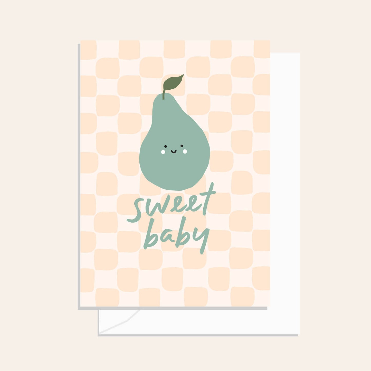 Sweet Baby Check Pear Card