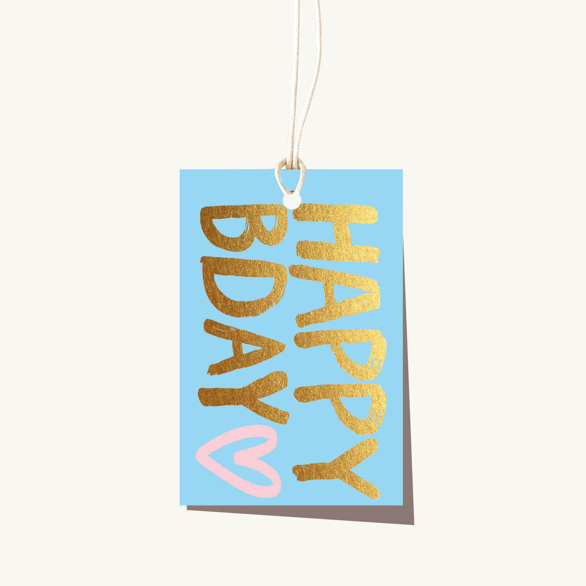 Happy Birthday Sky Gold Foil Gift Tag