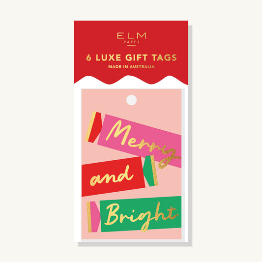 Pack of 6 Merry Bon Bon Tags