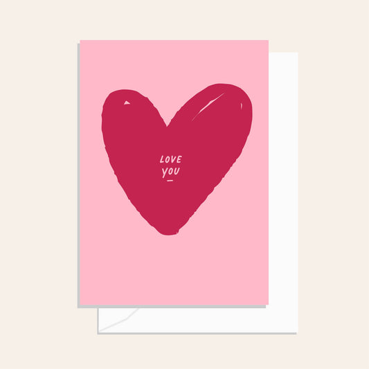 Love You Heart Cherry Greeting Card
