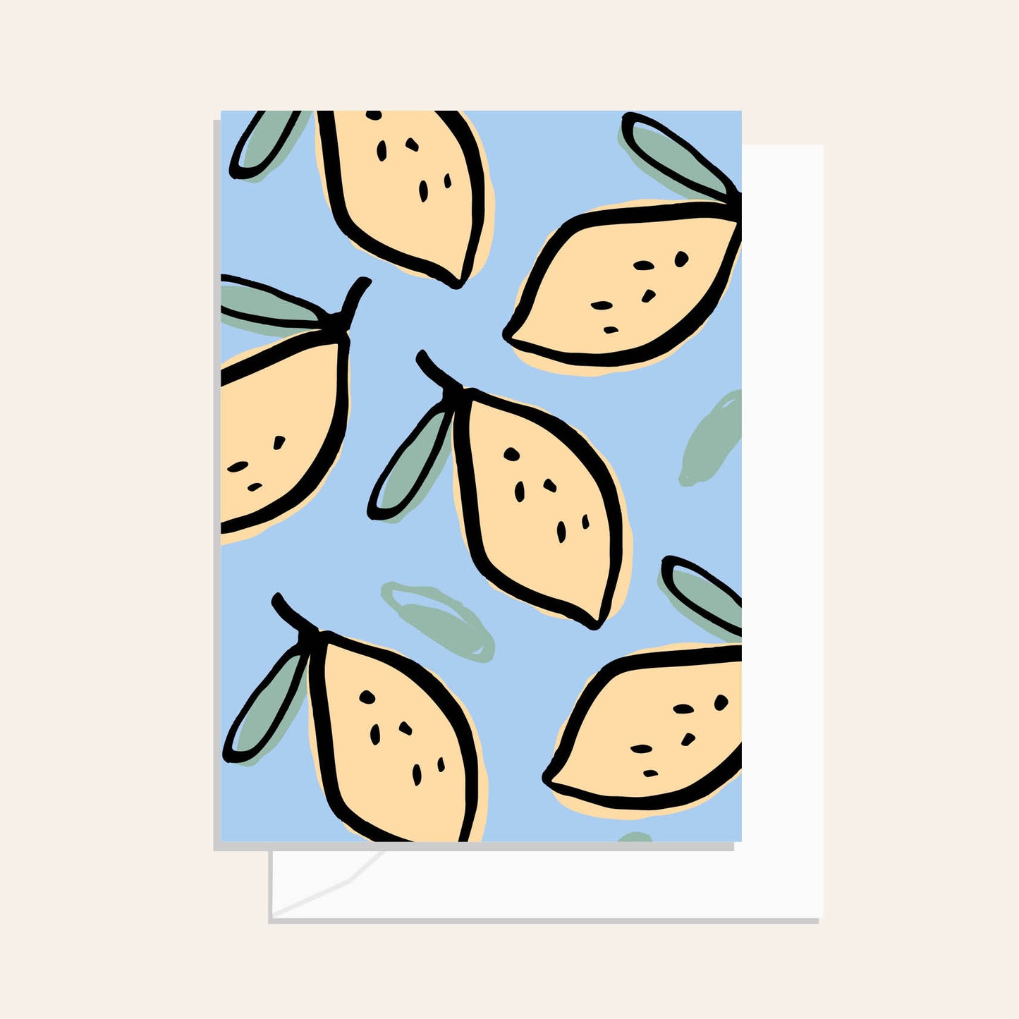 Brushy Lemons Greeting Card