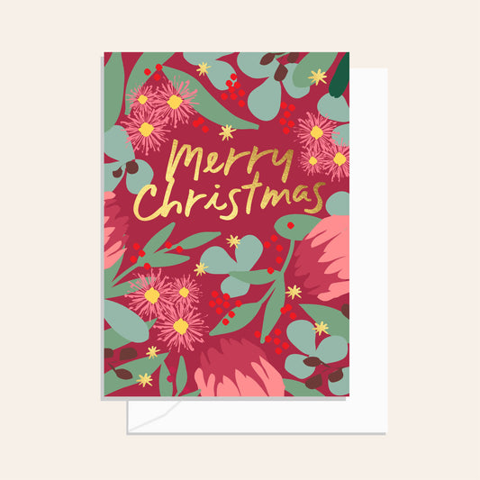 Native Merry Christmas Berry Greeting Card