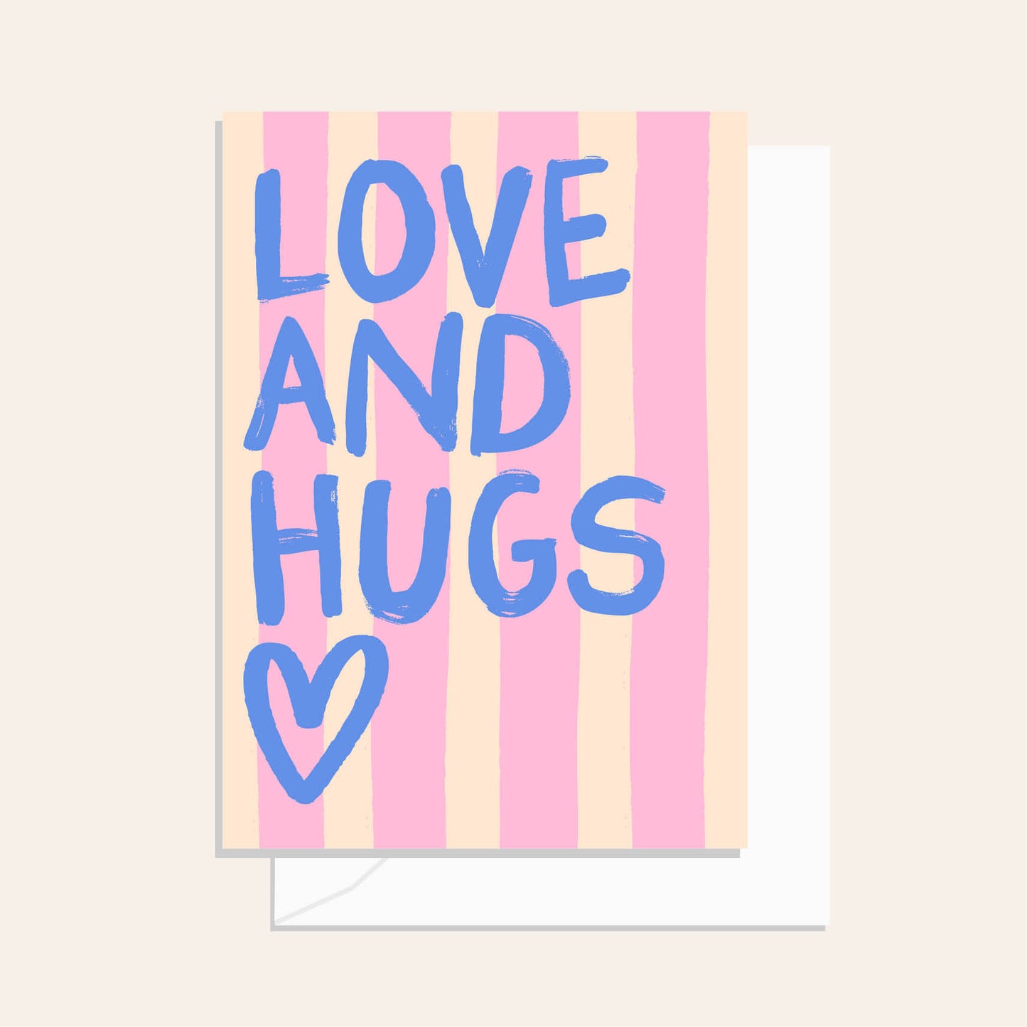 Brushy Love and Hugs Stripe Card