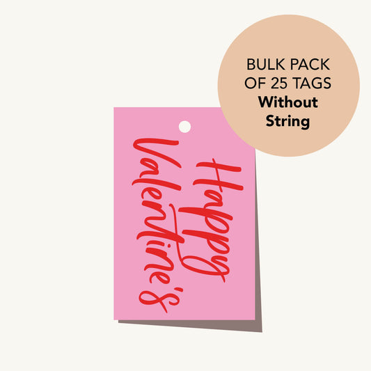 Bulk Buy - 25 Gift Tags (No String) Happy Valentine's