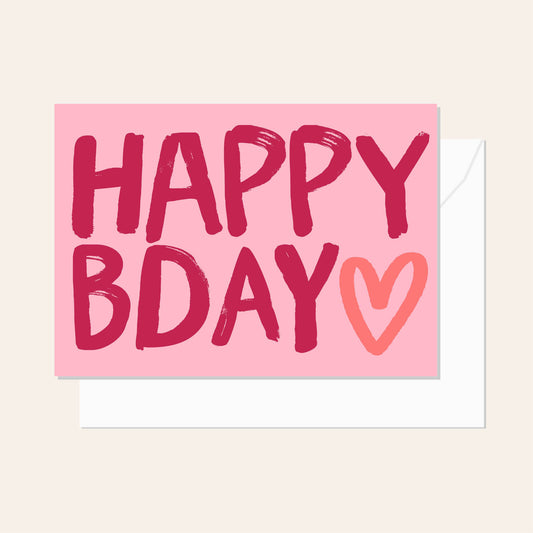 Happy BDay Heart Cherry Greeting Card