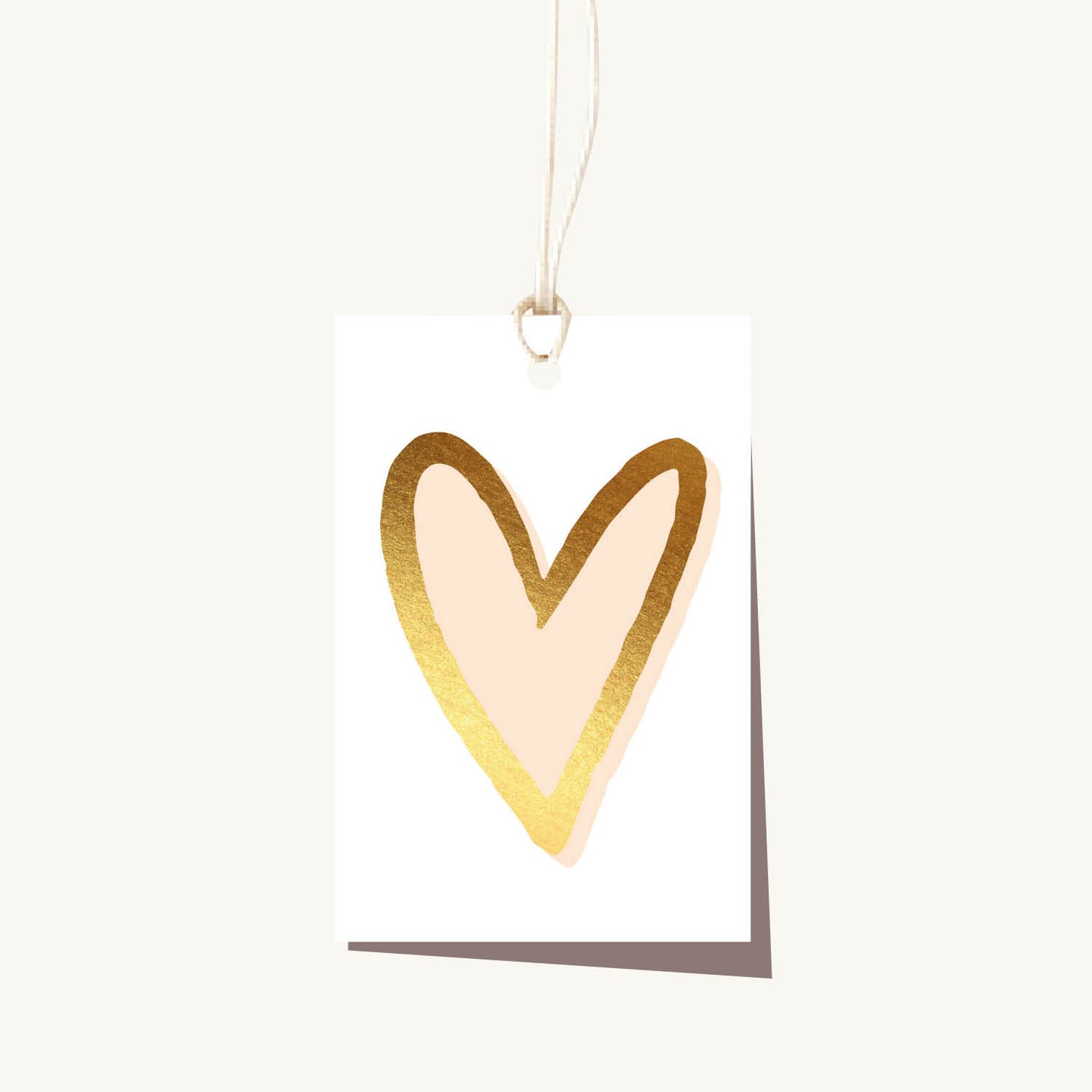 Painty Gold Heart Gift Tag