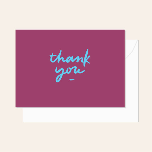 Thank You Script Burgundy Card