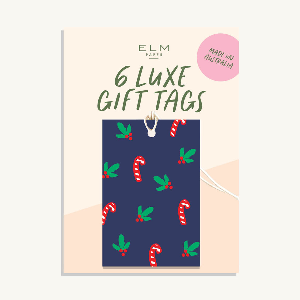 Pack of 6 Candy Cane Gift Tags – Elm Paper Wholesale