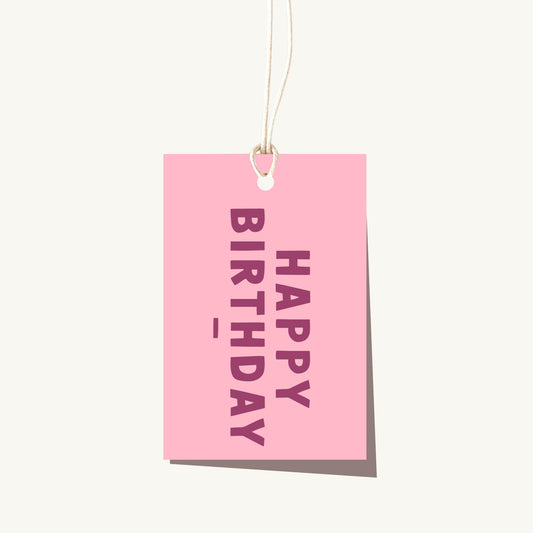 Happy Birthday Burgundy Tag