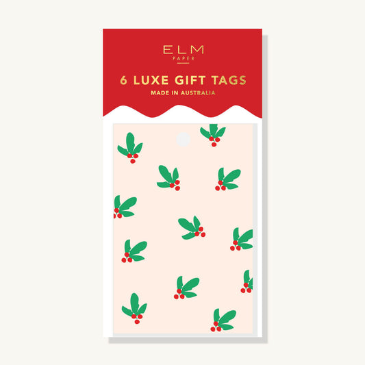 Pack of 6 Berry Leaves Gift Tags