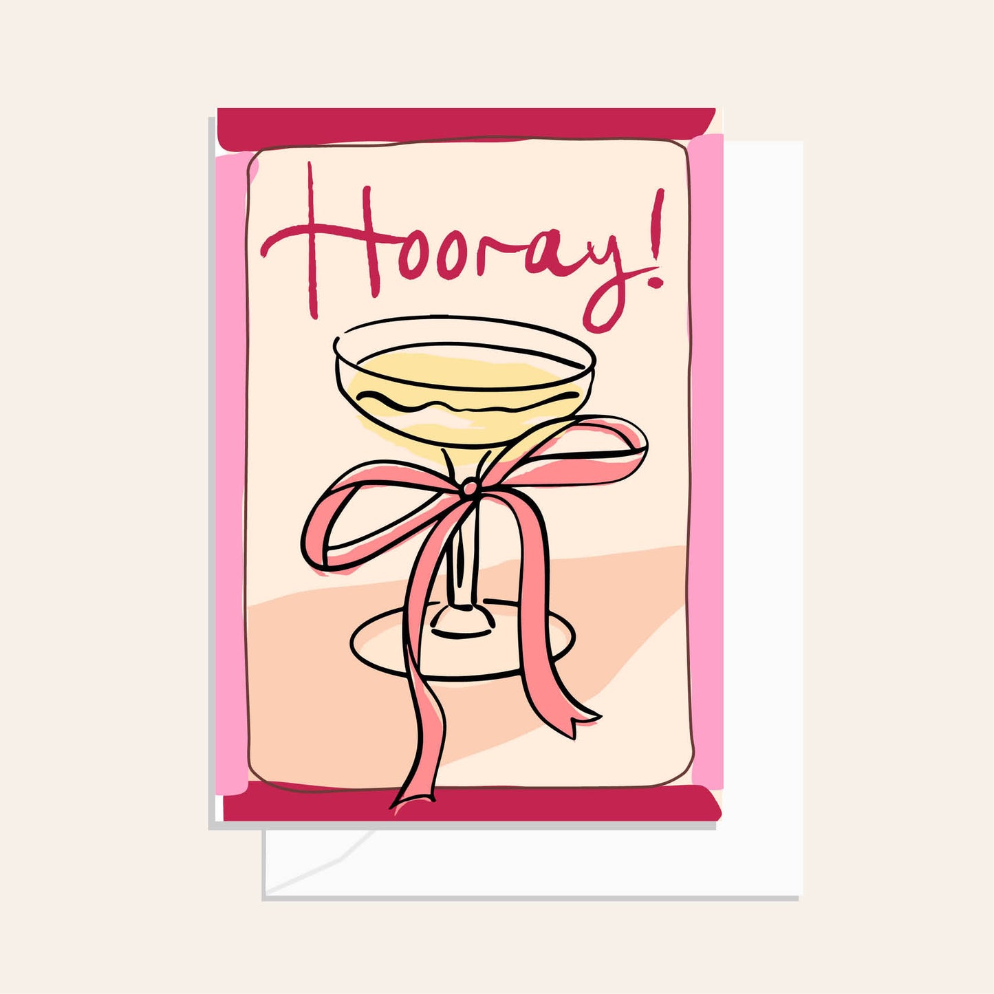Sip Sip Hooray Cherry Greeting Card