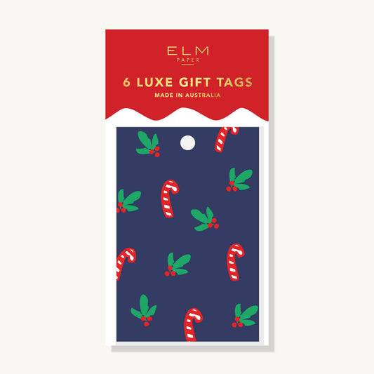 Pack of 6 Candy Cane Gift Tags