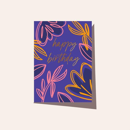 Neon Foliage Birthday Cobalt