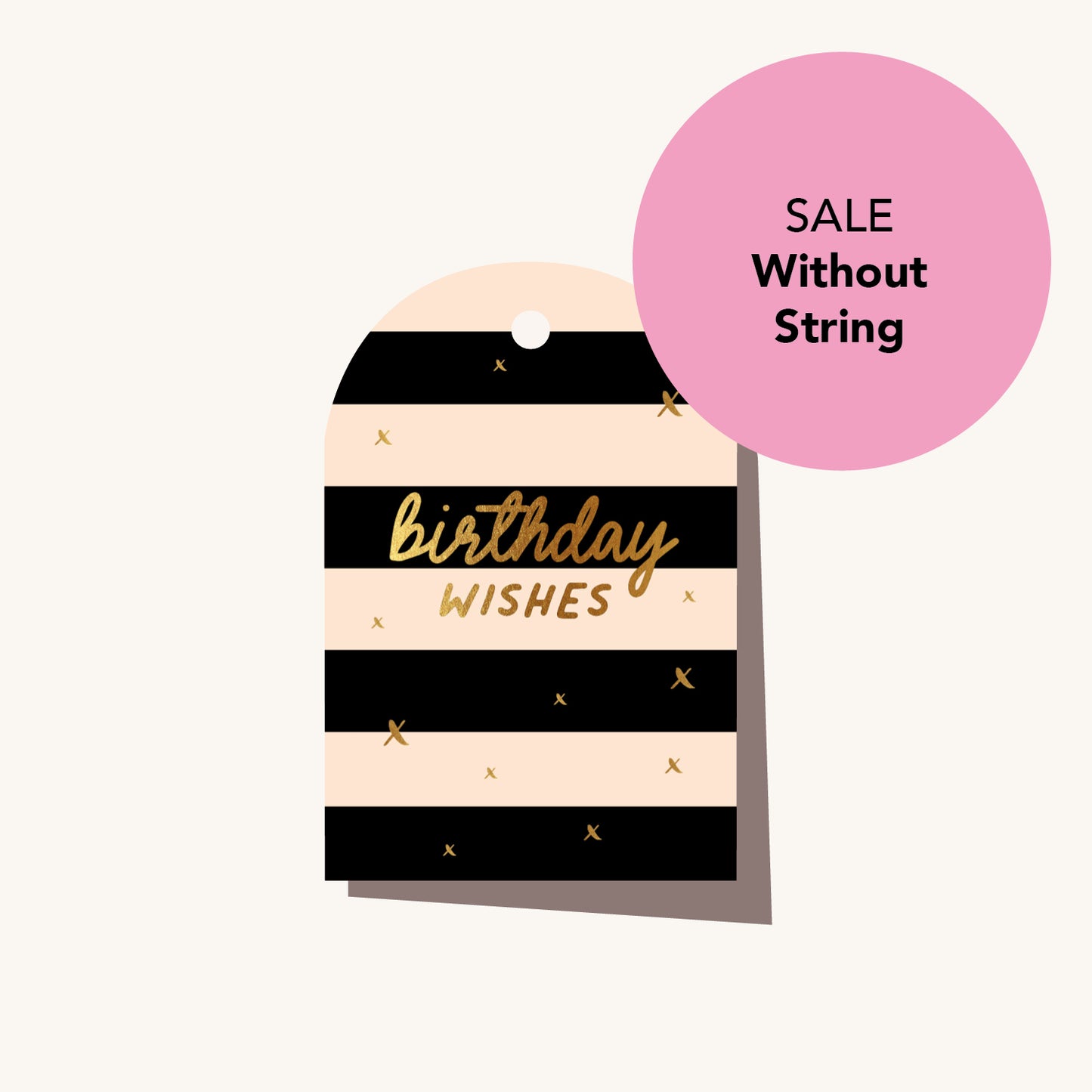 BIRTHDAY BLACK/CREME STRIPE (No String)