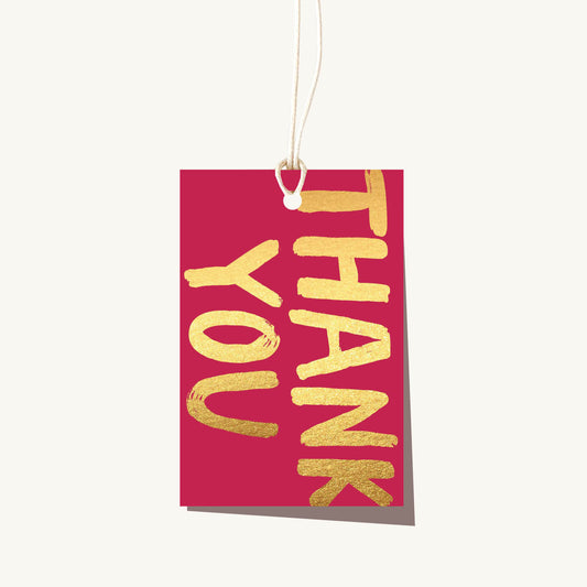 Thank You Cherry Gold Foil Gift Tag