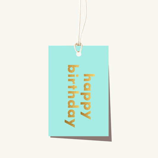 Birthday Aqua Tag