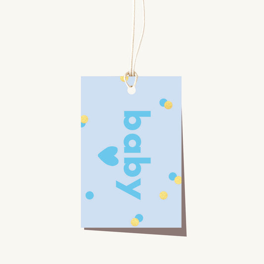 Baby Confetti Blue Tag