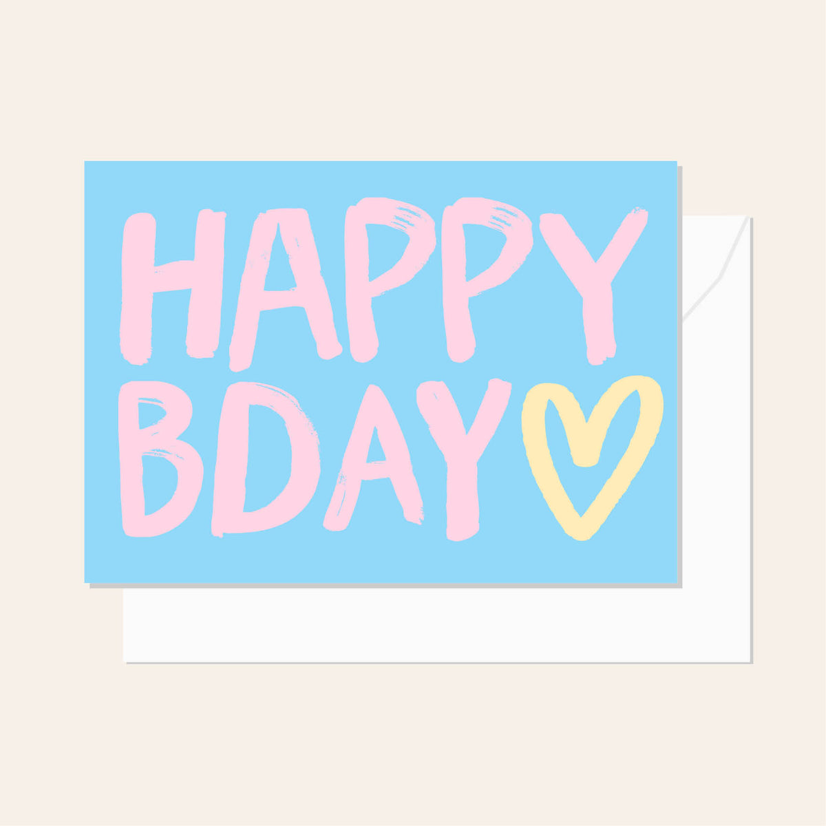 Happy BDay Heart Sky Greeting Card