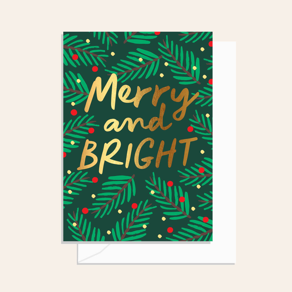 Merry & Bright Evergreen Forest Greeting Card