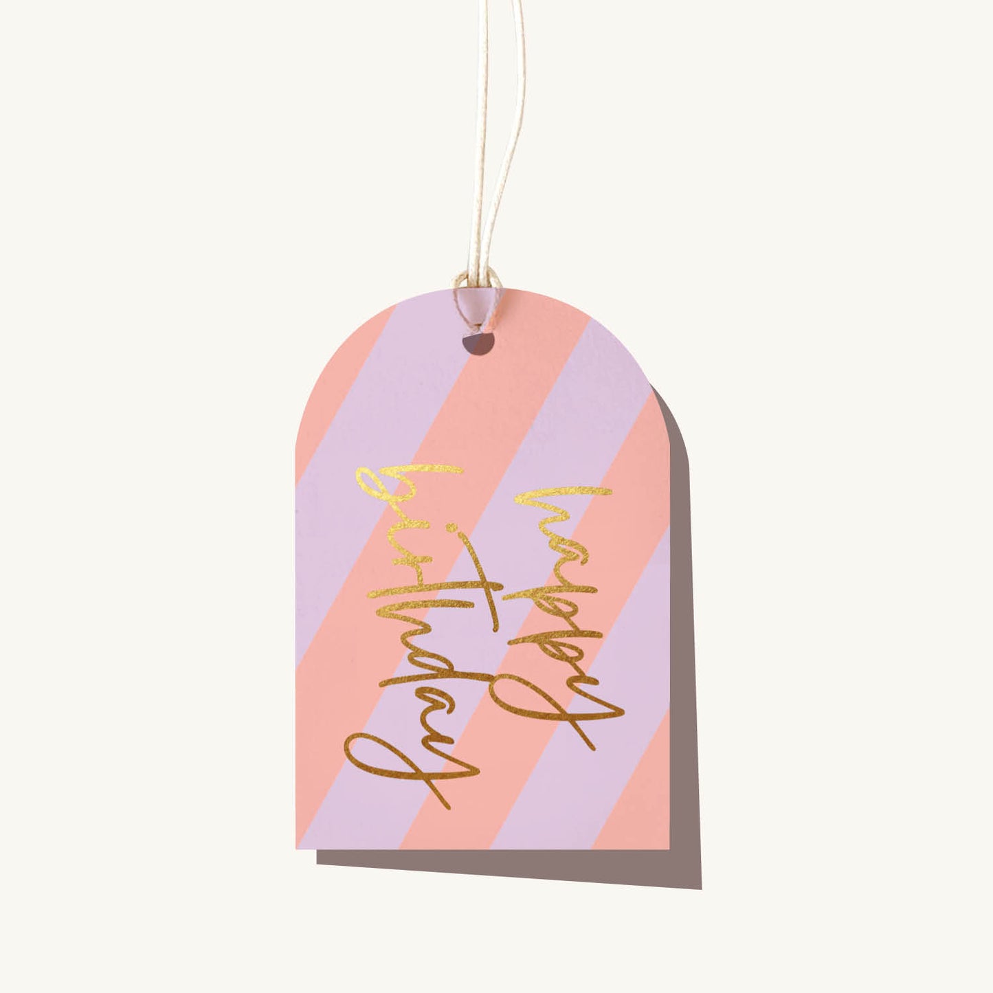 Sunset Stripe Birthday Gift Tag